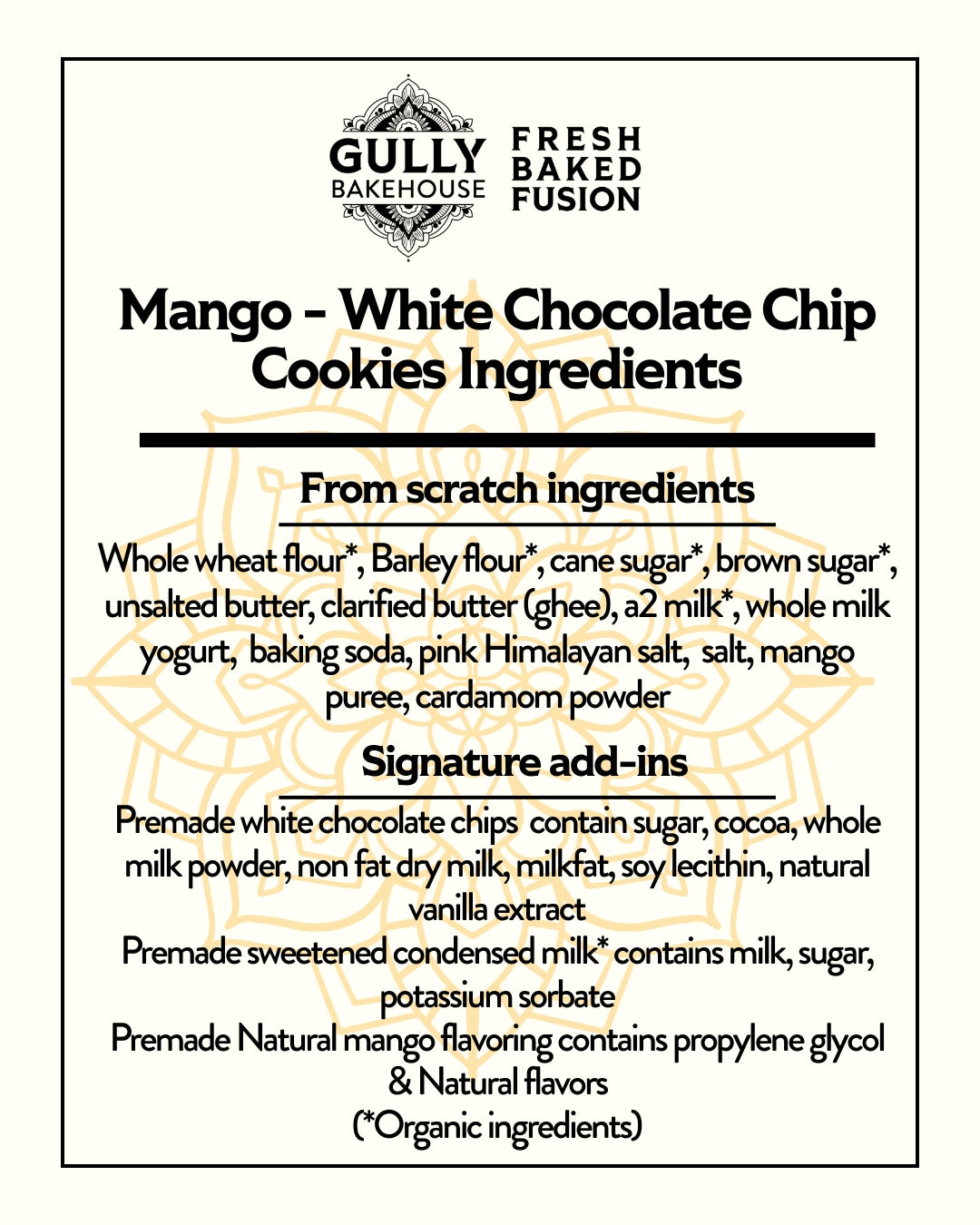Mango White Chocolate Chip Cookies - Single-4.5 oz ea (Regular)