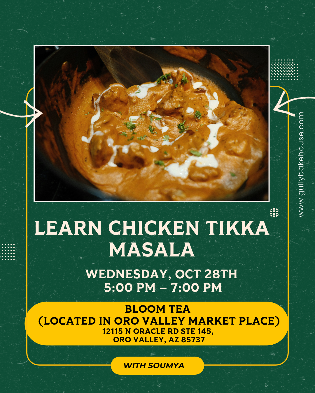 Easy Indian Cooking - Chicken Tikka Masala (Wednesday, Oct 28th; 5-7pm)