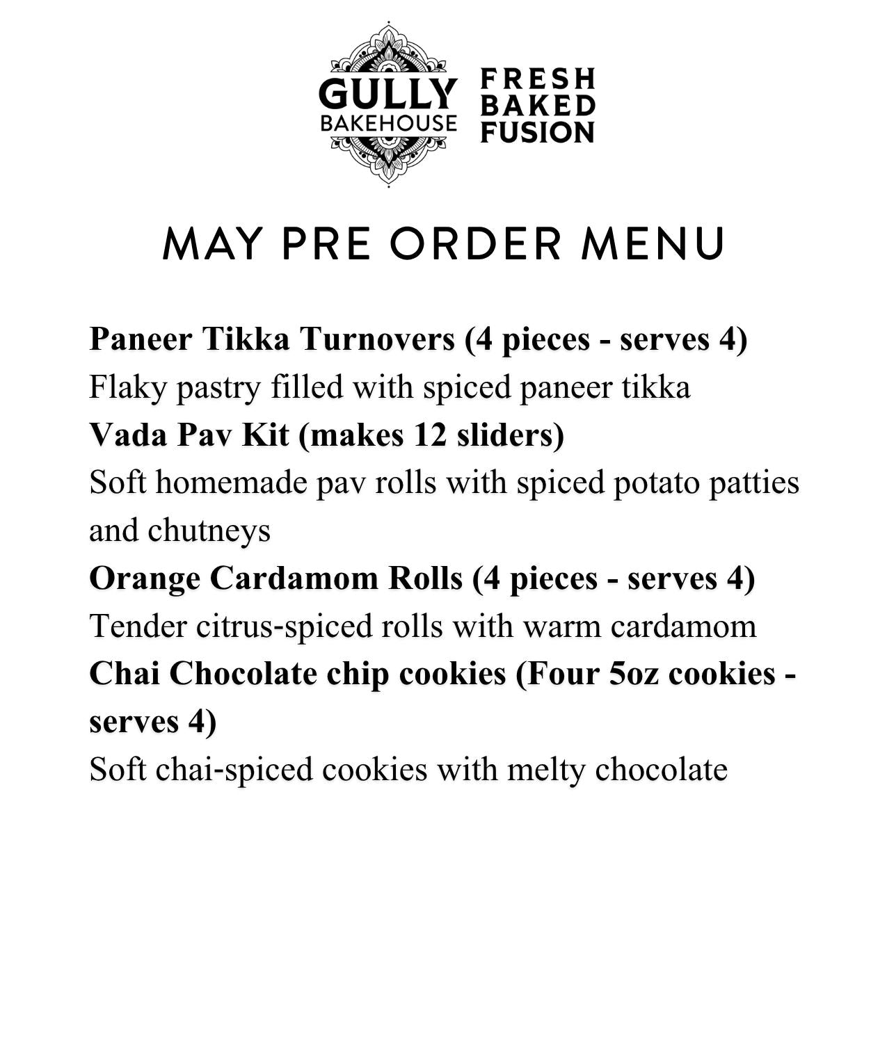 May pre-order menu